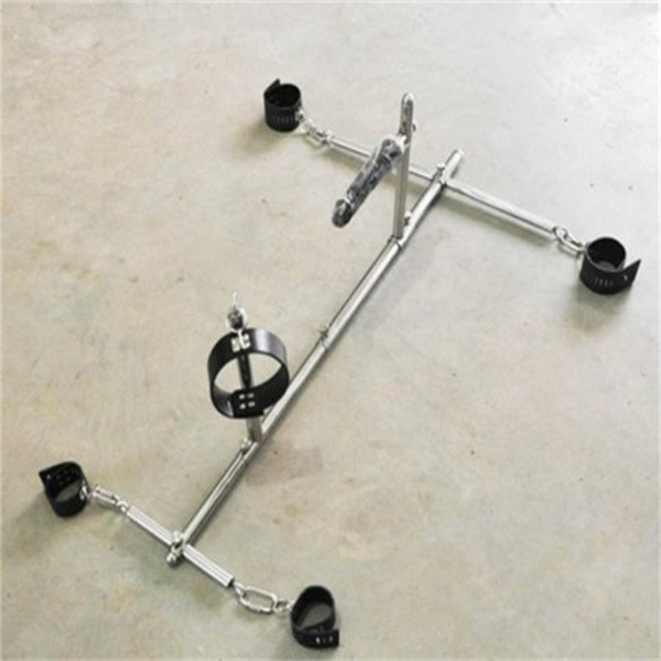 Unisex Stainless Steel Bondage frame dog slaves BDSM devices sets handcuffs shackles ankle cuffs neck collar dildo sex furniture toy