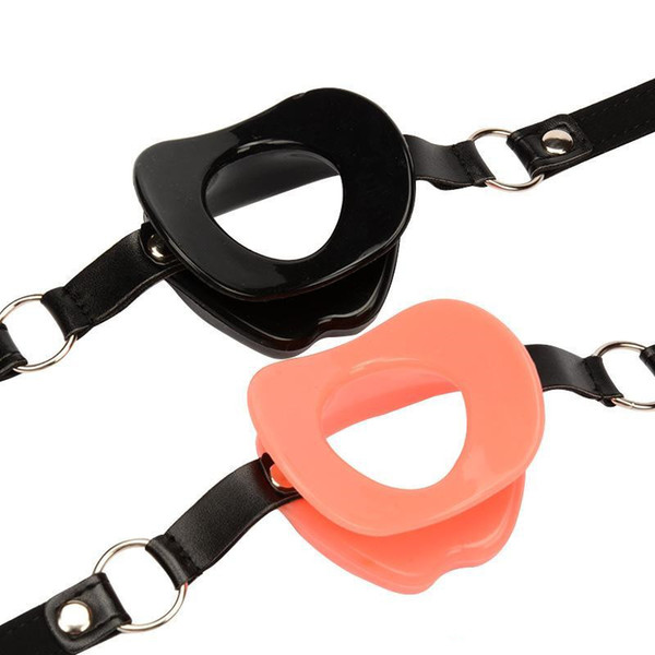 Free Shipping!Adult Fetish Sex Products Genuine Leather & Rubber Open Mouth Gag For Woman BDSM Bondage Lips O Ring Gag Sex Toys for Couples