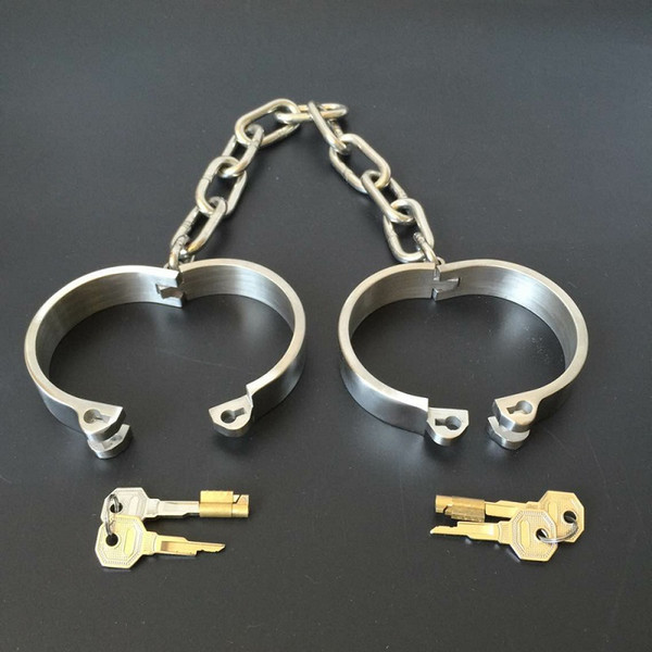 Stainless Steel Fetter Male and Female Wrist Ankle Collar Restraints Unisex Heavy Duty Locking Shackle Bondage Device DoctorMonalisa HS002