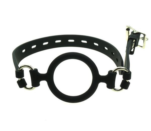BDSM Mouth Gags Blowjob Oral Sex Toys Black Silicone Ring Gag for Bondage Gear Slave Trainer Foreplay Adult Pleasure Products GN222400079