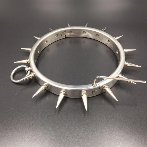 Heavy Metal Stainless Steel Bondage Gear Spikes Device Slave Collar Rings Fetish Sex Toys For Sex BDSM