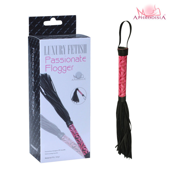 APHRODISIA Luxury Fetish Passionate Flogger PU Leather Whip Sex Games Sex Toys For Couple Pink Red Black