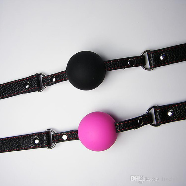 Wholesale,silicone Ball Leather Mouth Gag Black Pink Red Mouth Stuffed Erotic Toys Adult Sex Toy Ball Plug Bondage Bdsm Games Products