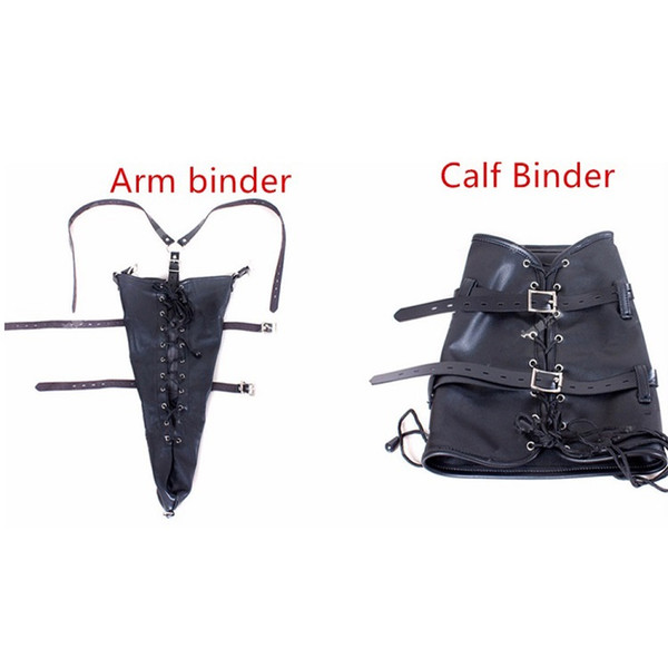 Adult Games PU Leather Arm and Calf Binder Bondage Restraint Kits Sex Toys BDSM Sex Fetish Toys for Couples Armbinders For Lover