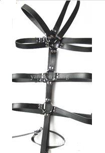 2017 Female Slave Body Restraints Leather Black Harness Teddy Bondage Gear Hand Foot Restraints Binder BDSM Sex Toys Adult Products