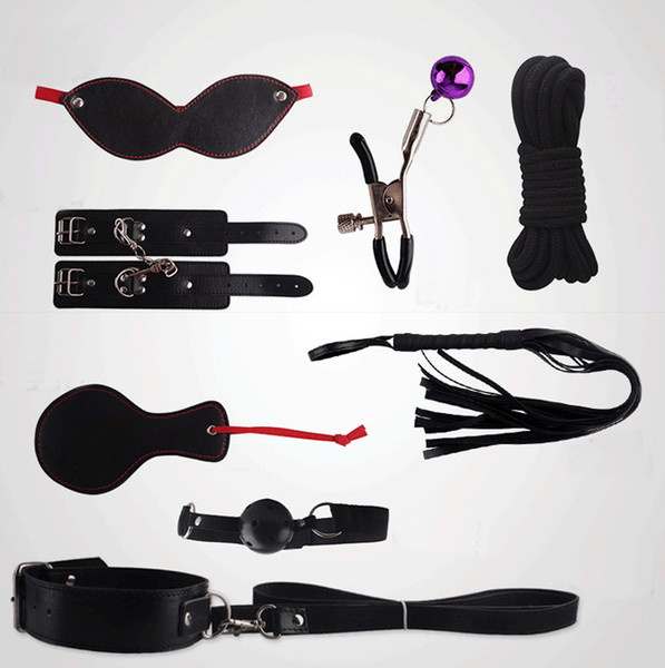 8 in 1 BD SM Bondage PU Sex Kit BDSM Games Gadgets sex bondage kit set Adult Sex Toys Bondage Restraints