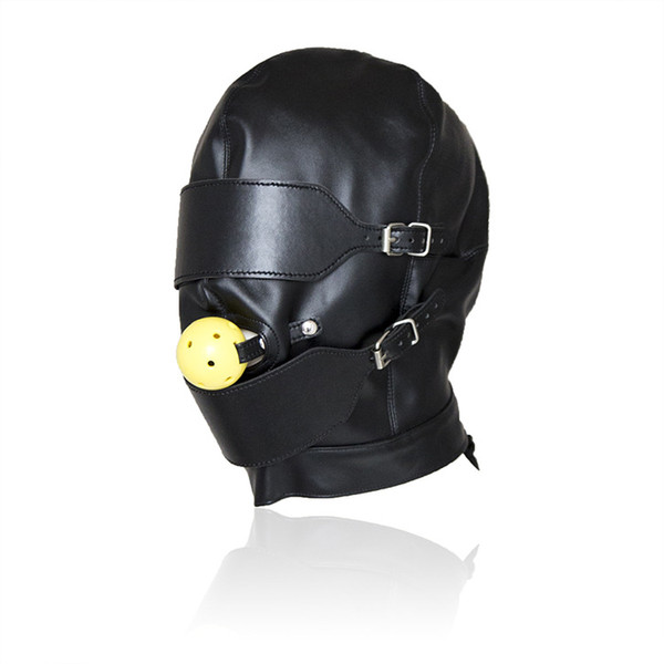 1 pc Soft leather bondage Mask eyepatch gagged Headgear Adult sex toys - Unique style on line free shipping