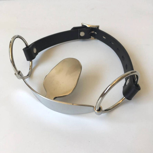 Stainless Steel Open Mouth Gag Tongue Flail Sex Slave BDSM Bondage Restraints Fetish Sex Toys For Couples Erotic Toys Adult game