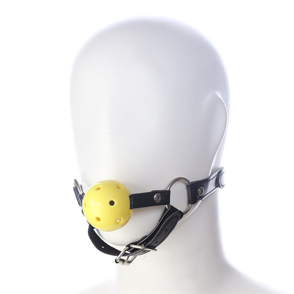 New open mouth bondage yellow silica gel ball gag passion flirting BDSM mouth gags sex product toys