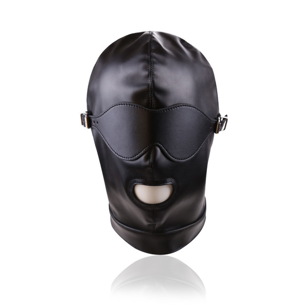 Slave Bright Muzzles Leather Hoods Mask Removable Mouth Gag Goggles Fetish Fantasy Sex Product For Adult Head Restraints BDSM Bondage Q280