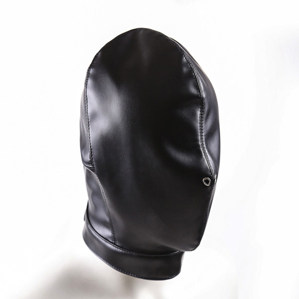 High quality leather bondage hood full mask fetish face mask cap sex toys sex slave game for adults bondage device