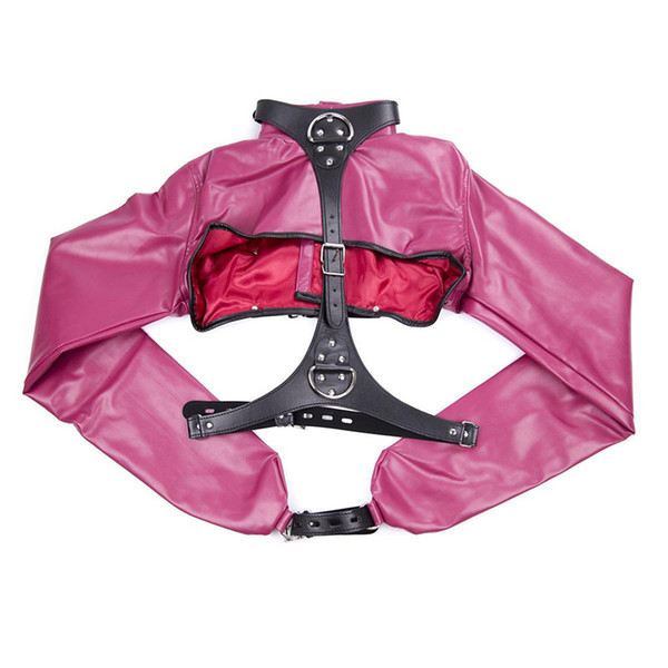 Sexy PU Leather Over Shoulder Arm Binder Bondage Slave Fetish One Armbinder Glove, S&M BDSM Adult Bondage Kit Restraints Sex Toy