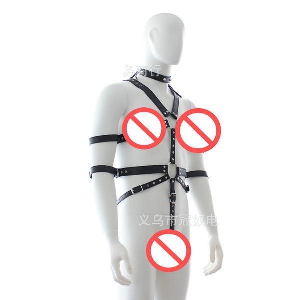 Men black fetish sex bondage restraint Adults Games Faux top quality Leather Harness Male Slave Strap Belt Sex Products A885