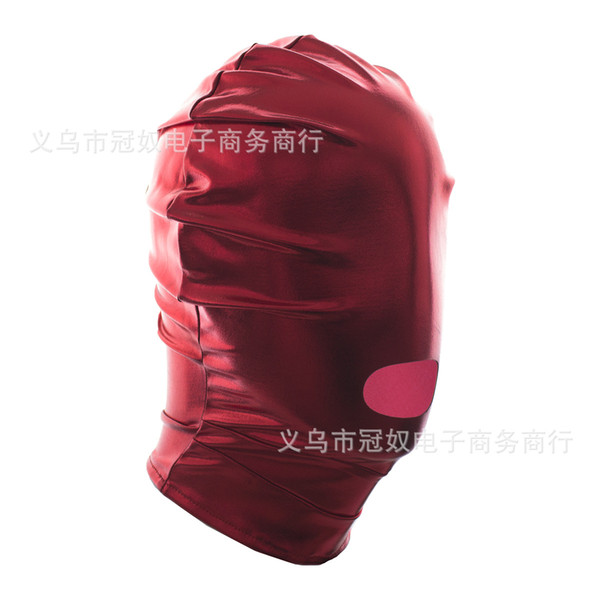 High quality leather bondage hood full mask fetish face mask cap sex toys sex slave game for adults bondage device S887