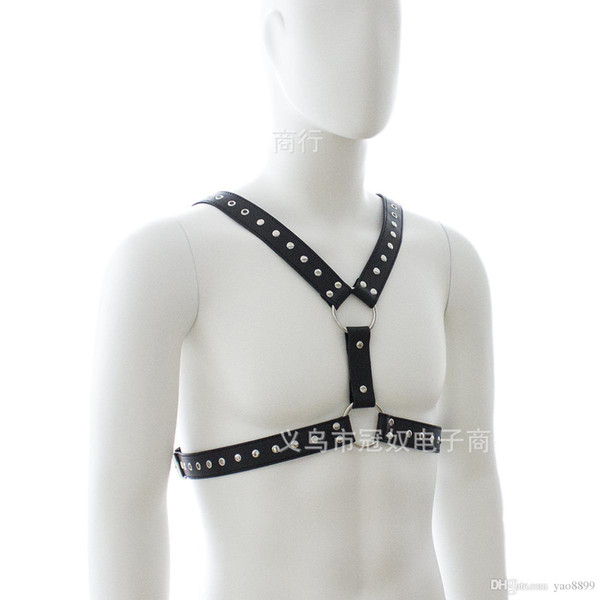 Quality leather Bondage Body Harness SM bound Leather Simple jacket