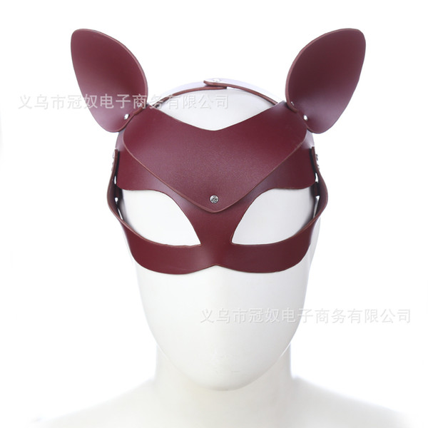 BDSM Sex Toys Leather Head Harness With Muzzle Leather Muzzle Bondage Restraint Gear Adult Sex Product A668