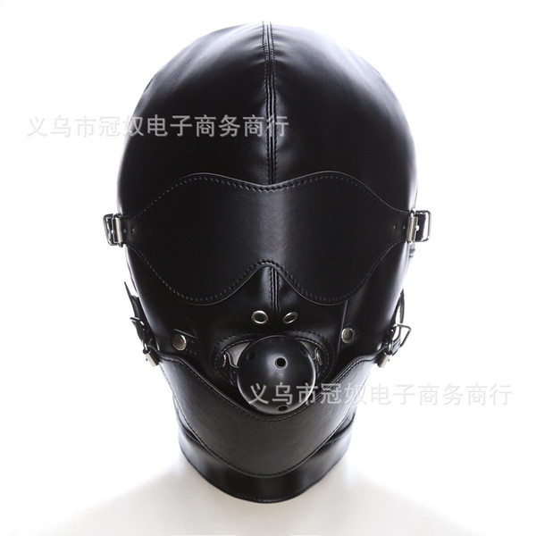 Slave Bright Muzzles Leather Hoods Mask Removable Mouth Gag Goggles Fetish Fantasy Sex Product For Adult Head Restraints BDSM Bondage Z168