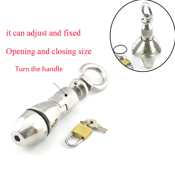 Adjustable Anal Plug Stainless Steel Butt Plug Lock Anal Dilator Sex Toys Metal Male Chastity Device Anus Expansion Erotic Toys