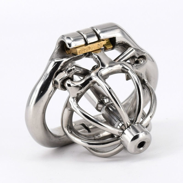 Male Chastity Cage Spiked Cock Cage Stainless Steel with Urethral Stretcher Dilator Super Small Chastity Device Penis Lock Ring