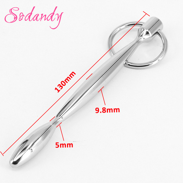 SODANDY Urethral Sounding Stainless Steel Penis Plug Metal Male Urethral Stretcher Dilator Sex Toys For Men Solid Rod