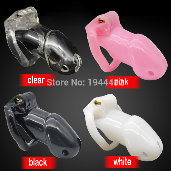 Male Chastity Belt Plastic New Mens Cock Cage Clear Chastity Device Stealth Locks with 4 Locking Penis Rings BDSM Fetish Sex Toys