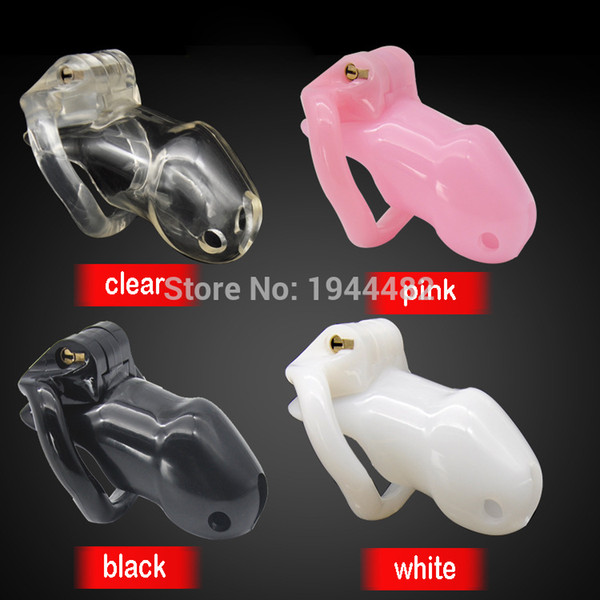 New Male Chastity Devices Small Pink Cock Cage Penis Sleeve Chastity Belt Stealth Locks With 4 Bondage Penis Rings SM Fetish Sex Product