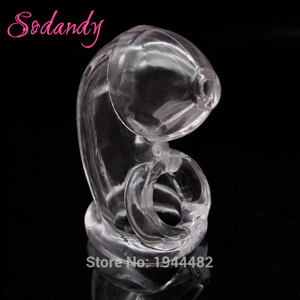 SODANDY Male Chastity Device Clear Penis Sleeve Chastity Belt Men Cock Cage Restraints Cockrings Adjustable Penis Cover