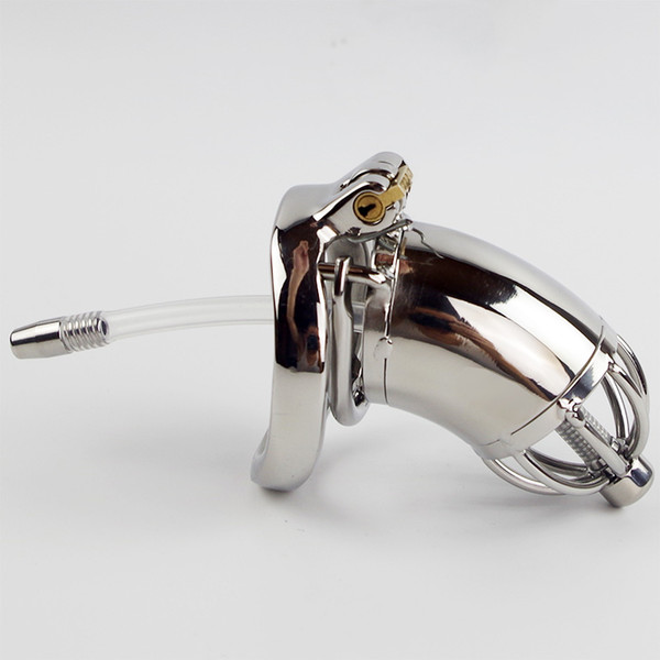 Stainless Steel Male Chastity Device With Silicone Urethral Sounds Catheter Spike Ring BDSM Sex Toys For Men Chastity Penis Cock Cage CP278