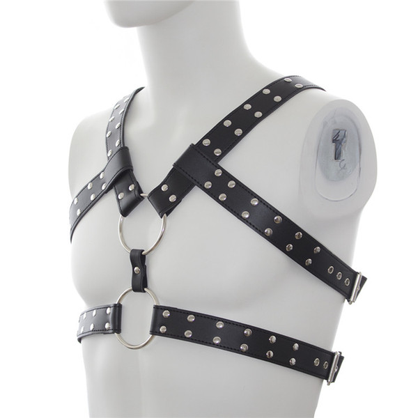 Cool Men Bondage Restraints Faux Leather Harness Male Sex Fetish Bondage Toy Sexy Clubwear Erotic Costume Adults Games Toys