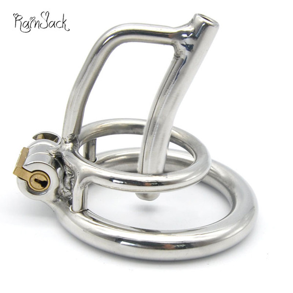 Rainjack 47mm New Male Chastity Device With Urethral Catheter Penis Sleeve Sex Toy Products Metal Adult Game Cock Cage Ring