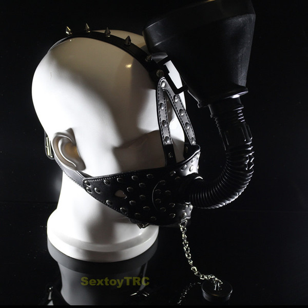 New Design Funnel Urine Irrigation BDSM Gear Mouth Irrigating System Irrigation Mouth Gag Head Harness Detachable Fetish Sex Toy B0316037