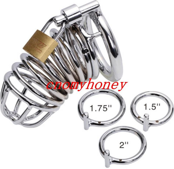 2015 new stainless steel lockable male bondage cock cage penis ring cage, dildo cage rings, sex toys for men, chastity devices