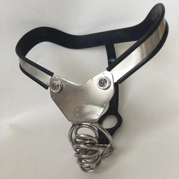 Male Curve Waist Stainless Steel Chastity Belt Ventilate Scrotum Groove Cock Penis Cage,Model-T Super Ergonomic Adjustable Bdsm Sex Toy