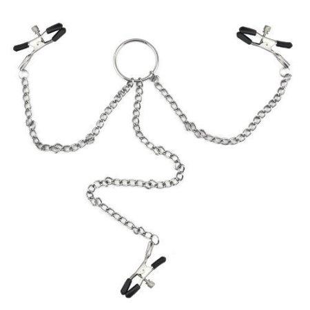 BDSM Bondage Nipple Clamps Clit Clamps Set with Metal Chain sex machines adult sex toys for women