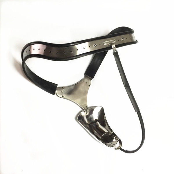 2018 Newest!!! Adjustable Size Stainless Steel male Chastity Belt, T-type Chastity lock, Chastity Device, Adult Game, Sex Toy