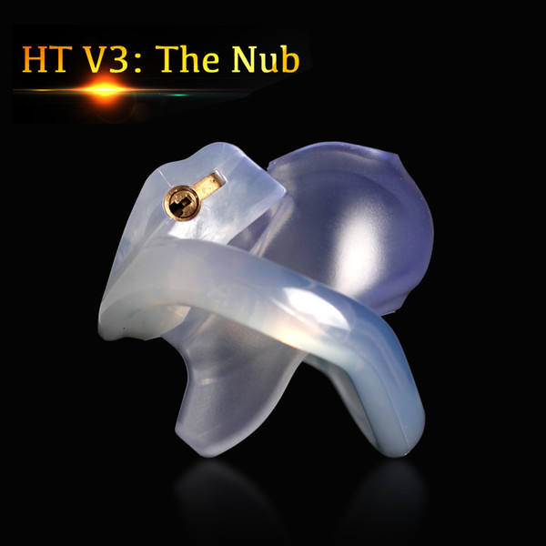 Nub of HT V3 Male Chastity Device with 4 Rings, Restraint Penis BDSM Cage CBT Lockdown Cuckold Slave Device holy trainer V3