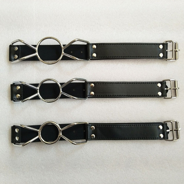 Adjustable Black PU Leather Belt Spider Mouth Gag Stainless Steel Open Mouth Sex Products For Women SexToys BDSM Restraint Bondage Set