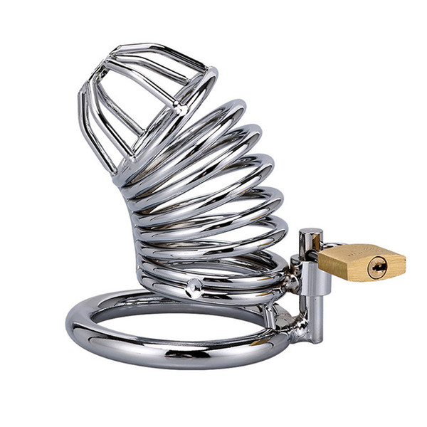 Male Chastity Device Stainless Steel Cock Cage For Men Metal Chastity Belt Penis Ring Sex Toys Cock Lock Bondage Adult Products