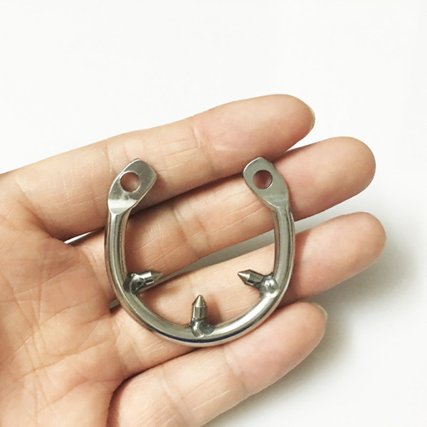 New anti-off spike ring for new design chastity cage new stainless steel chastity devices for men