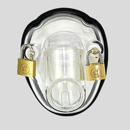 FREE SHIPPING- NEW ARRIVAL BONDAGE CLEAR MALE POLYCARBONATE BOWL CHASTITY DEVICE NEW ARRIVAL FETISH SEX TOY