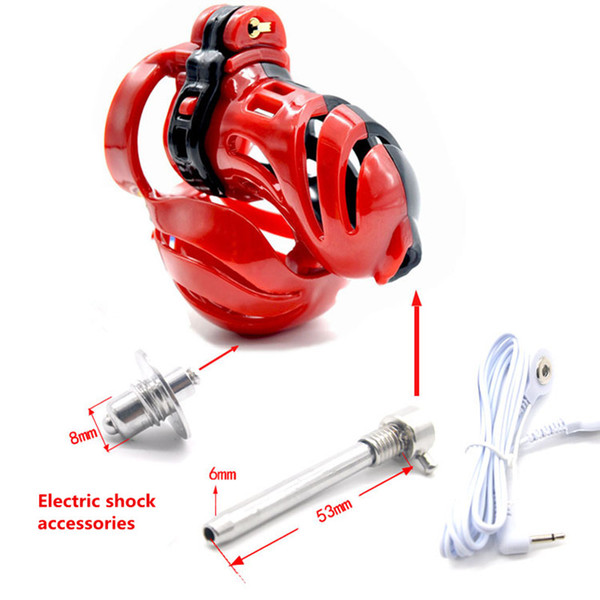 New Resin Small Male Chastity Device Penis Lock Cage With Shock Catheter Super Breathable Cock Cage Sex Toys For Men Bondage Penis Lock