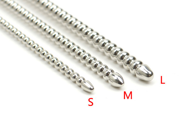 6mm/8mm/10mm Beads Penis Plug Urethral Sounds Dilator Metal Stainless Steel Urethra Beaded Insert Rods Sounding Sex Toys For Men