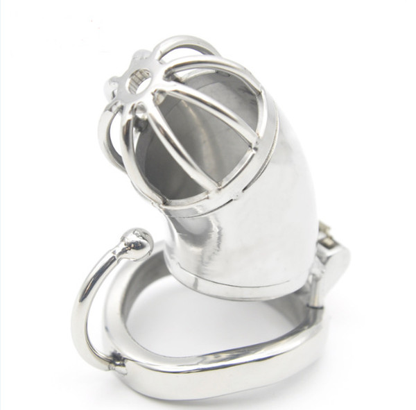 New Male Annular Chastity Cage Device Belt with Open Mouth Snap Ring Small Size Stainless Steel Kit Bondage SM Toys Cock Locks Q778