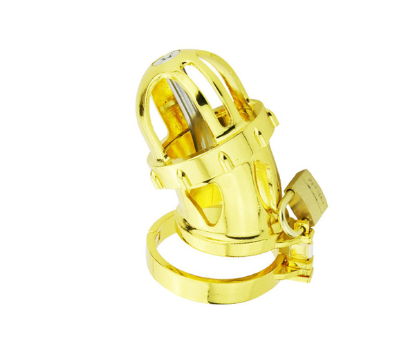 SODANDY Chastity Devices Male Penis Lock Stainless Steel Chastity Belt Metal Cock Cage For Men With Curved Penis Rings