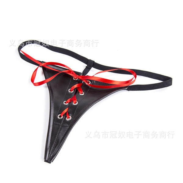 Leather Female Chastity Belt Devices Fetish Underwear Short Erotic Panty Pants Bondage Restraints With Lock Black W998