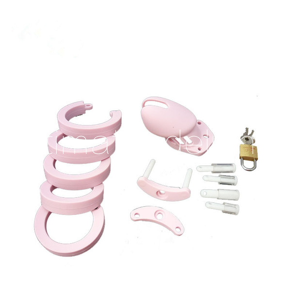 Male Silicone Chastity Device Cock Cages Men's Virginity Lock 5 Penis Ring Adult Sex Toys Chastity Devices