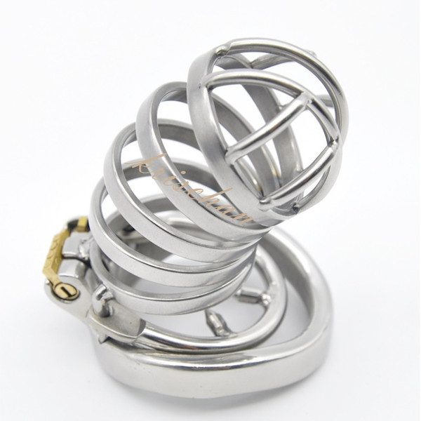 Love , Stainless Steel Stealth Lock Male Chastity Device with Anti-Shedding Ring,Cock Cage,virginity Belt,Penis Ring,A274-1