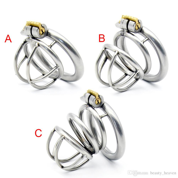 3 Styles Small Male Bondage Chastity belt Device Stainless Steel Cock Cage BDSM Fetish Sex Toys for men Cock Penis Ring Short Cage