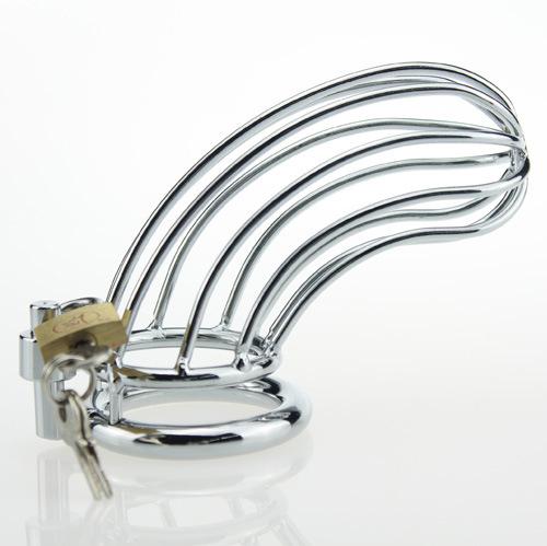 Male Chastity Device Bondage Cock Cage Stainless Steel Lockable Penis Ring Dildo Cage Sex Toys for Men