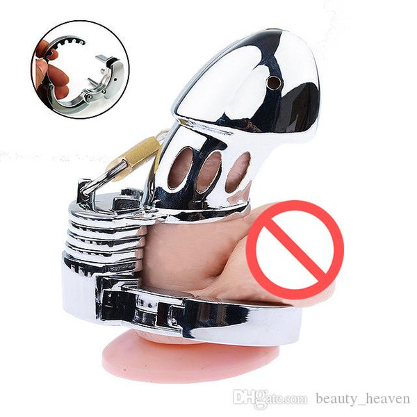 Adjustable Male Chastity Ring Metal Cock Cage With Bondage Lock Device Adult BDSM Sex Toy For Men